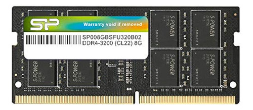 Silicon Power Ddr4 8gb 3200mhz (pc4-25600) Cl22 Sodimm 260-p