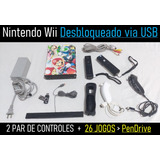 Nintendo Wii + 2 Par De Controles = Jogos Via Usb - Ubsloader - 01