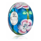 Lampwork Murano Glass Charm 925 Sterling Silver Core Se