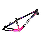 Quadro Freeride Aro 26 Vikingx Dirt Tuff X-30 Preto E Rosa