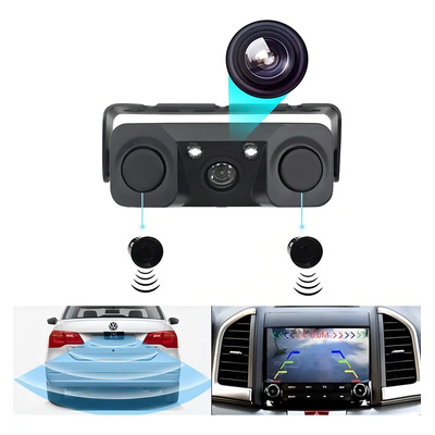 Camara De Reversa + Doble Sensor De Estacionamiento Beep