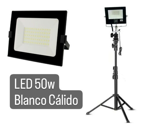 Reflector Led 50w Y Tripode 2.10mt Luz Calida Iluminacion