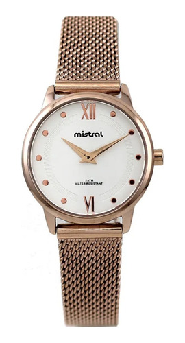 Reloj Mistral Mujer Acero Lmt-7231-04 Malla Tejida Gold Rosé