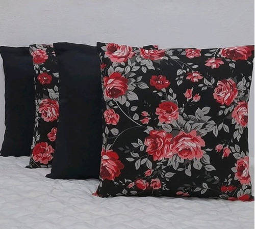 4 Capas 45x45 De Almofadas 2 Lisas 2 Estampadas 