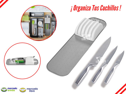 Organizador Cajonera De Cocina Cuchillos Y Cuiertos Silicona