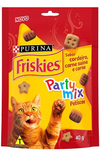 Petisco Friskies Party Mix Sabor Carne Para Gatos 40g