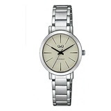 Reloj Q&q By Citizen Q893j202y Acero Para Mujer Liniers Color De La Malla Plateado Color Del Fondo Gris