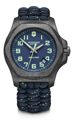 Victorinox Reloj Inox Carbón Correa De Paracord, 43 Mm, Azul