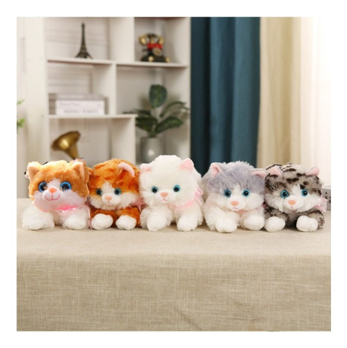 Peluche Mini Gatitos Pelaje Realista Ojos Razas Alta Calidad