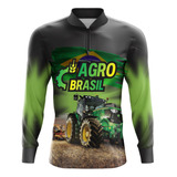 Camisa Camiseta Masculina Agro Ml Proteção Uv50 Agro Brasil