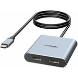 Adaptador Usb C A Hdmi Dual 4k 60hz, Splitter 2