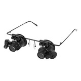 Lupa Binocular Con Luz Led De 20x Para Reparación Con Manos