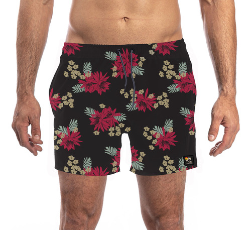 Short De Baño Reef Bloom Hombre Negro