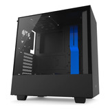 Gabinete Atx Gamer Nzxt H500 Vidrio Templado Negro Con Azul