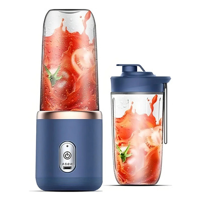 Mini Processador Liquidificador Portátil 400ml Alta Qualidad Cor Azul | Frete grátis
