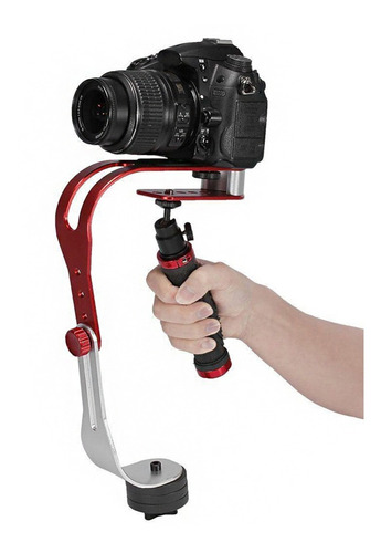 Steadicam Estabilizador Steadycam Dslr Camera Canon Nikon Cor Vermelho E Preto