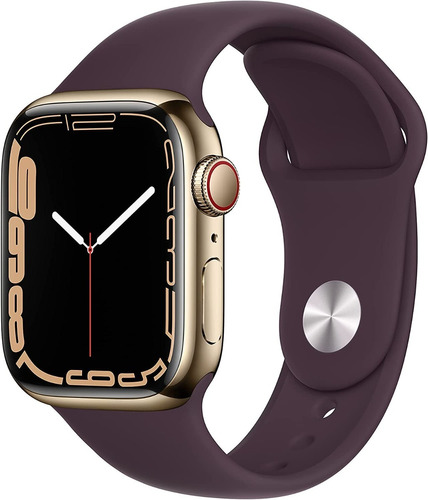 Apple Watch Series 7 45 Acero Gold Dark Cherry Sport Band 4g