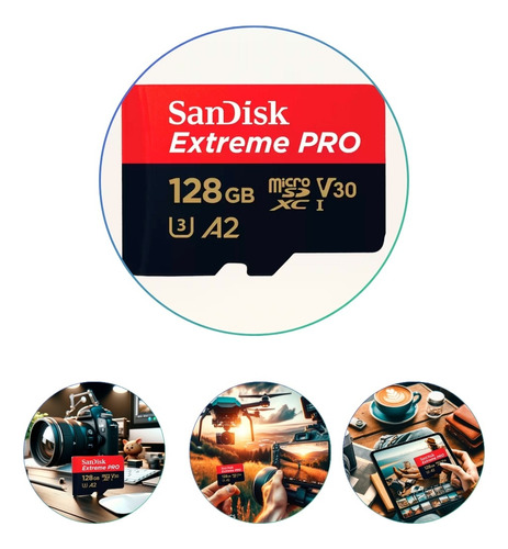 Cartão Memória Microsd Sandisk 128gb Extreme Pro V30 200mb/s