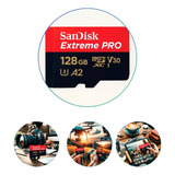 Cartão Memória Microsd Sandisk 128gb Extreme Pro V30 200mb/s