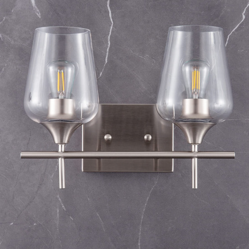 Vonluce 2-light Vanity Lights For Bathroom Brushed Nickel M