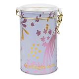 Tarro Grande Flowers Lilac & Blue Almacenador De Té 8 Oz