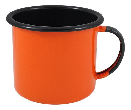 Caneca Esmaltada Ewel Laranja 670 Ml Fogão Indução