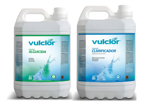 Combo Mantenimiento Clarificador + Alguicida X 5l Vulclor