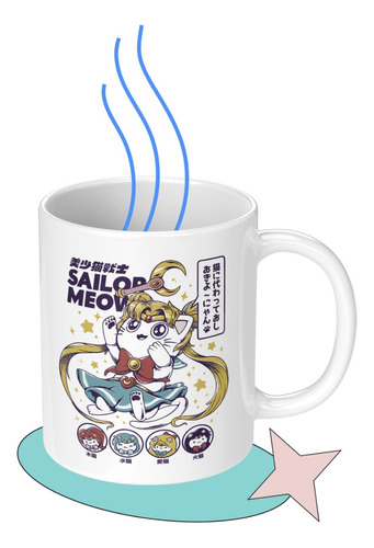 Taza Tazon Mug Sailor Moon Parodia Gato