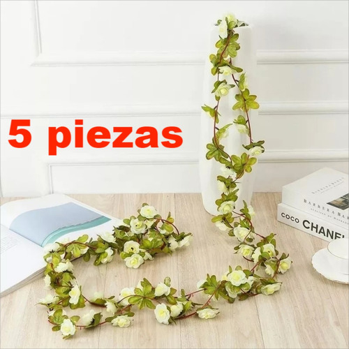 5 Artificiales Peonía Follaje Guirnalda Flores Colgante 2.4m