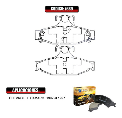 Pastillas De Freno Trasera Chevrolet Camaro 1991 #7689 Foto 2