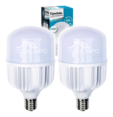 2 Lámparas Galponeras Led 40w Candela High Power 7313 Cuota