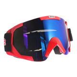 Goggle Techx2 Motociclista Rojo Mica Tornasol Ventilado Cros