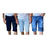 Kit 4 Bermudas Shorts  Masculina Jeans Sarja C/ Nf  Atacado