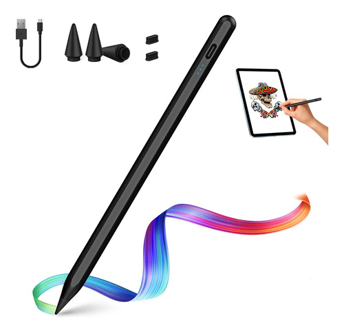 Lápiz Óptico Para iPad Con Rechazo Palma Stylus Pen, Negro