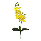 Orquídea Artificial Com 2 Ramos E Folhas Decoração Realista