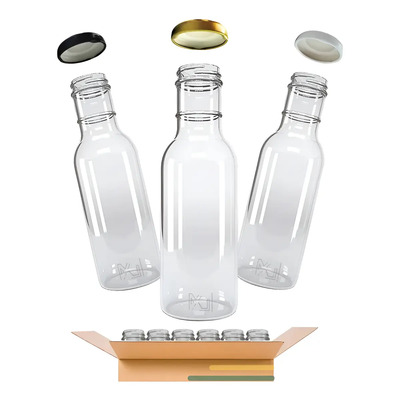 Botella Envase Bbq Vidrio 12 Oz 350 Ml Salsas Mayoreo 12 Pzs Color Dorado | MercadoLibre