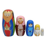 Muñeco De Madera Matryoshka Reyes Nacimiento 5 Capas Navidad