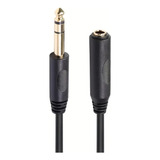  Cable Plug Adaptador 3,5 A 6,35 Alargador Audifonos Negro