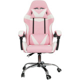 Silla Gamer Rosa Pc Escritorio Oficina Ergonómica Reclinable