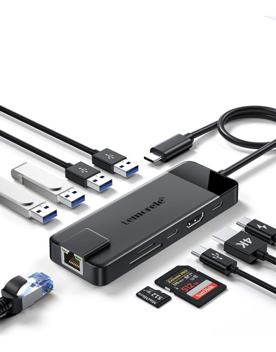 Lemorele Adaptador Multipuerto Usb C Hub, 10 En 1 Usb C, Gig