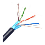 Cable Blindado Ftp 100% Cobre Cat 5e Negro Exterior 150mt 