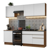 Mueble De Cocina Integral Madesa Glamy 240cm 08 Color Marrón/blanco