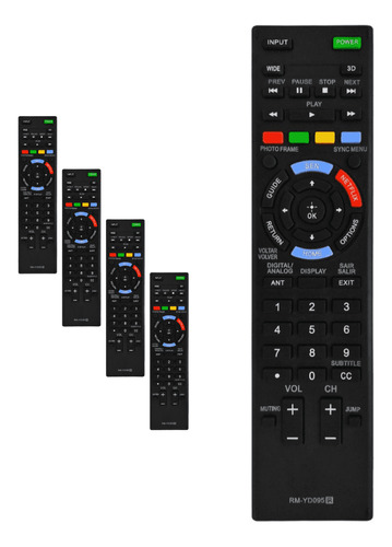 Kit 5 Controle Remoto Compatível Tv Sony Smart Lcd Bravia