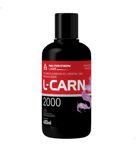 L-carnitina 2000mg Líquida 480ml Concentrada Zero Açúcar