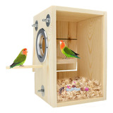 Caixa De Ninho De Madeira Bird House Breeding Box A Gaiola P