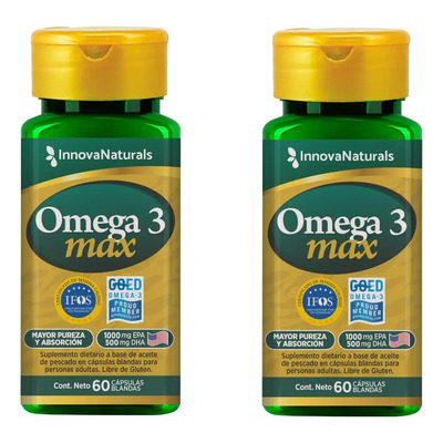 Omega 3 Max X 60 Caps Innovanaturals Ifos (2 Unidades) Sabor Sin sabor | Mismo precio en cuotas