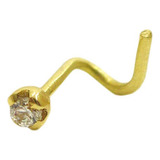 Piercing Nariz Oro 18k Modelo Flor Con Piedra Para Mujer