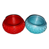 2 Vasos Vazinhos Decorativos Impressão 3d Vermelho Azul