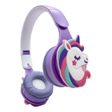 Audífonos Unicornio Bluetooth Auricular Diadema Inalámbrico Color Rosa