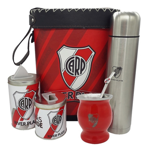 Set Matero Completo C/ Mate Acero Inoxidable River Plate